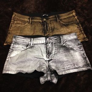 💥Metalic Silver and Gold Shorts